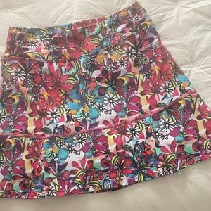 Dona Jo Jojo 14.5" Tennis Skirt/Skort Floral Print Size 1